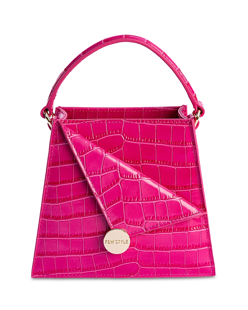 F & w Style Kandi Croc Embossed Leather Handbag