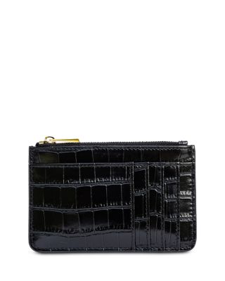 Carrie Croc Embossed Leather Card Holder 