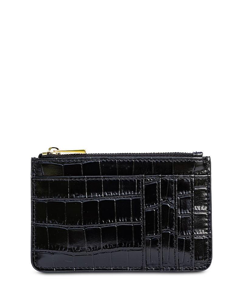 F & w Style Carrie Croc Embossed Leather Card Holder