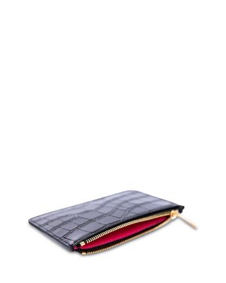 Carrie Croc Embossed Leather Card Holder 