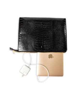 Layla Embossed Leather Laptop Case