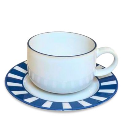 Essentials Cup and Saucer, Navy, Set of 4