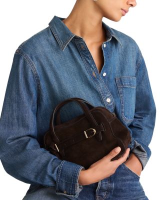 Belted Suede Satchel