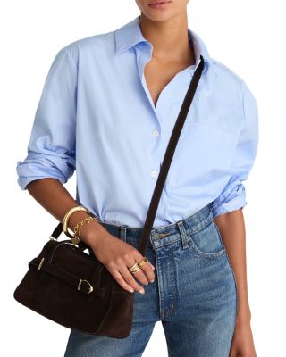 Belted Suede Satchel