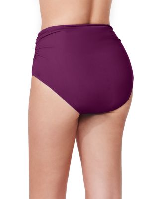 Beaded V Neck Tankini Top &amp; Tutti Frutti Shirred High Waist Bikini Bottom