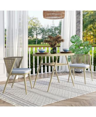 Layson Aluminum Lower Shelf 3-Piece Outdoor Dining Table Set