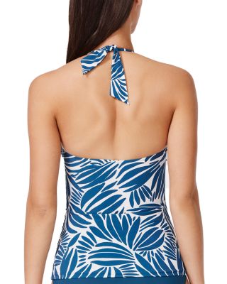 Come Back Printed Halter Tankini Top &amp; Tutti Frutti Shirred High Waist Bikini Bottom