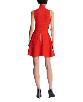 Flared Crocodile-Knit Skirt