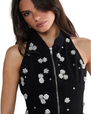 Embellished Applique Mini Dress