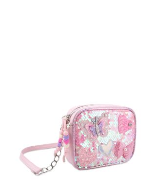 Girls' Butterfly Appliqu&eacute; Sequin Crossbody Bag