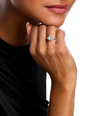 Diamond Oval Halo Ring in 14K White Gold, 1.0 tcw