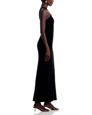 Bow Front Stretch Velvet Gown