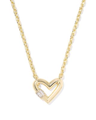 Emery Crystal Heart Pendant Necklace, 16"-19" 