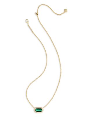 Elisa Stone Bezel Pendant Necklace, 16"-19" 