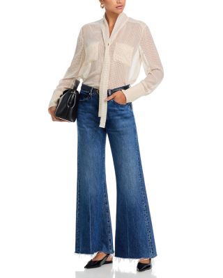 The Silk Polka Dot Modern Tie Blouse