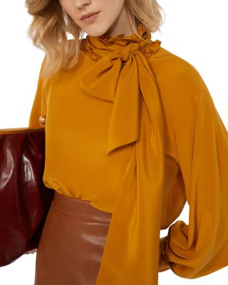 Guido Ochre Silk Blouse