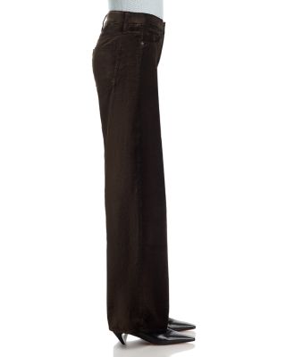 Le Slim Palazzo High Rise Velveteen Jeans in Dark Clove