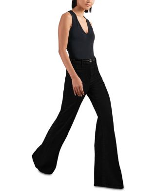 Petite Sakura Flare Patch Pocket Jeans in Black