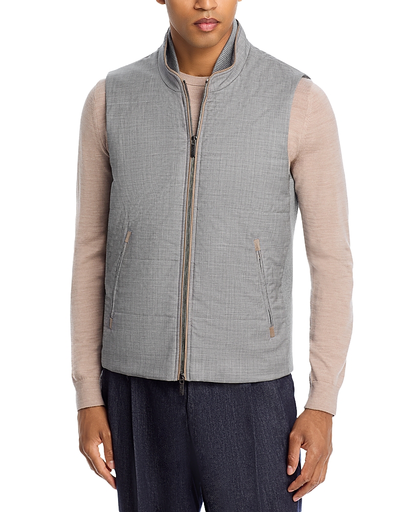 Maurizio Baldassari Wool Channel Quilt Travel Vest · 56 IT / XXXL