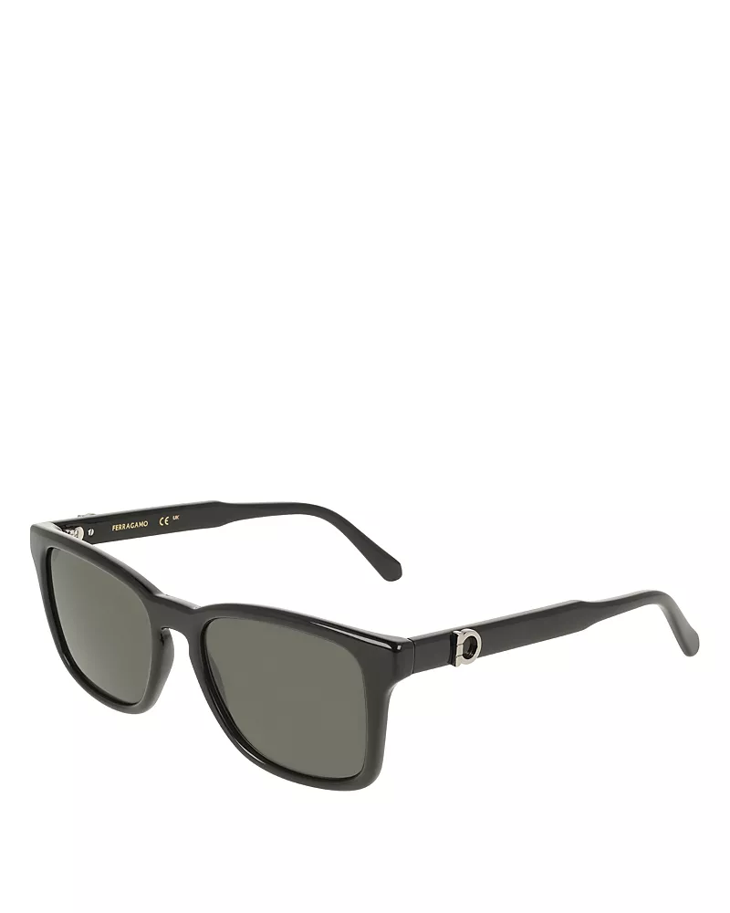 Ferragamo Solid Rectangular Sunglasses, 55mm