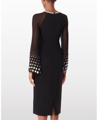 Eurabia Mesh-Sleeve Midi Dress
