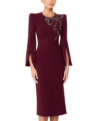 Love Bow Split-Sleeve Midi Dress