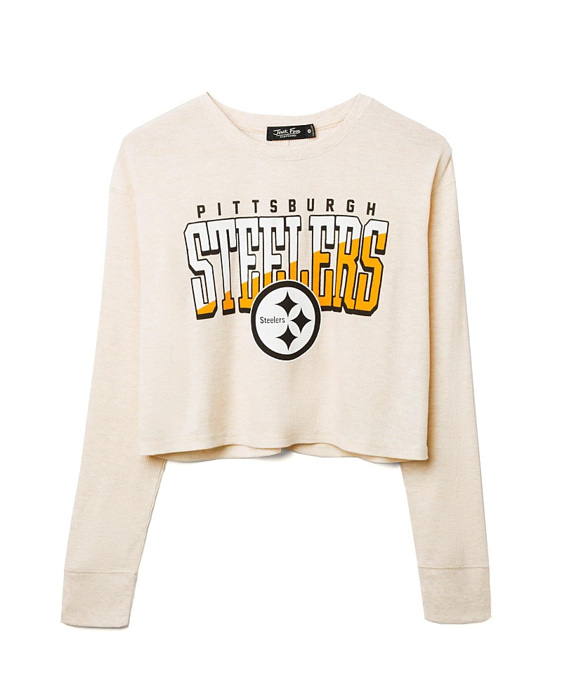 Junk Food Clothing Nfl Women's Pittsburgh Steelers Slant Crop Thermal