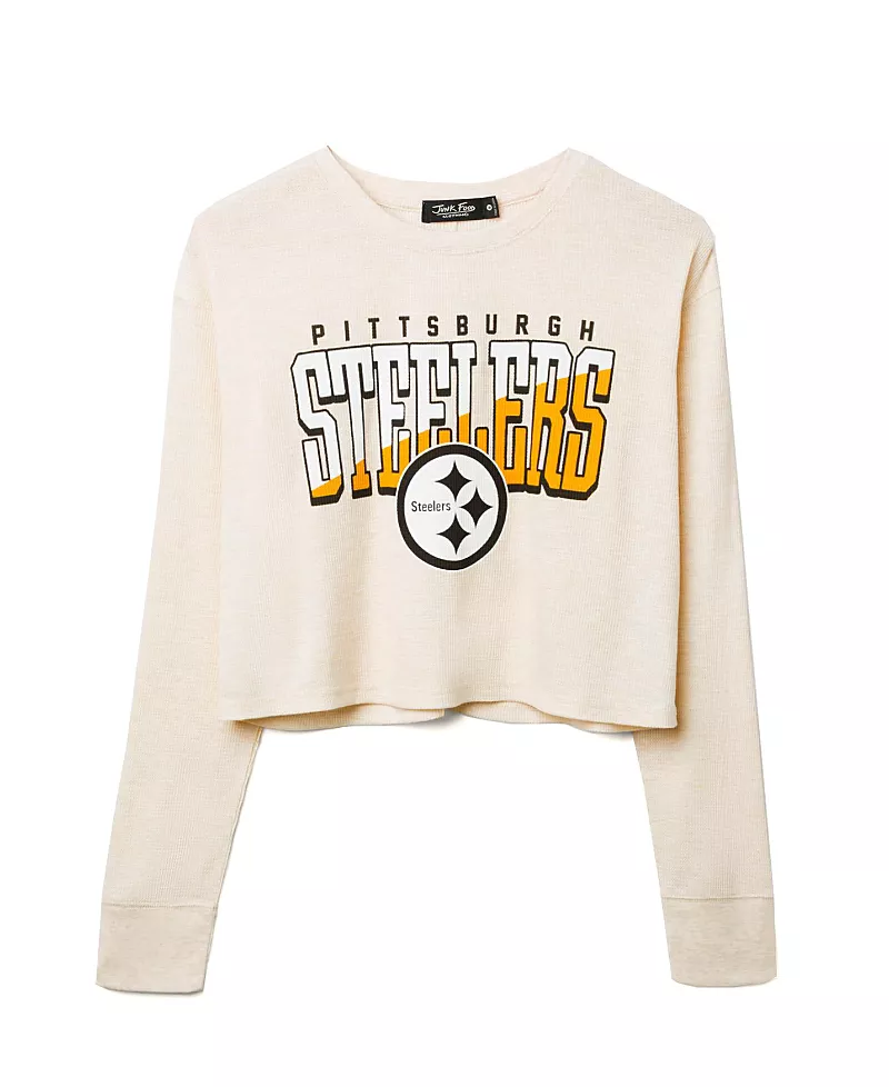 Junk Food Clothing Nfl Women's Pittsburgh Steelers Slant Crop Thermal