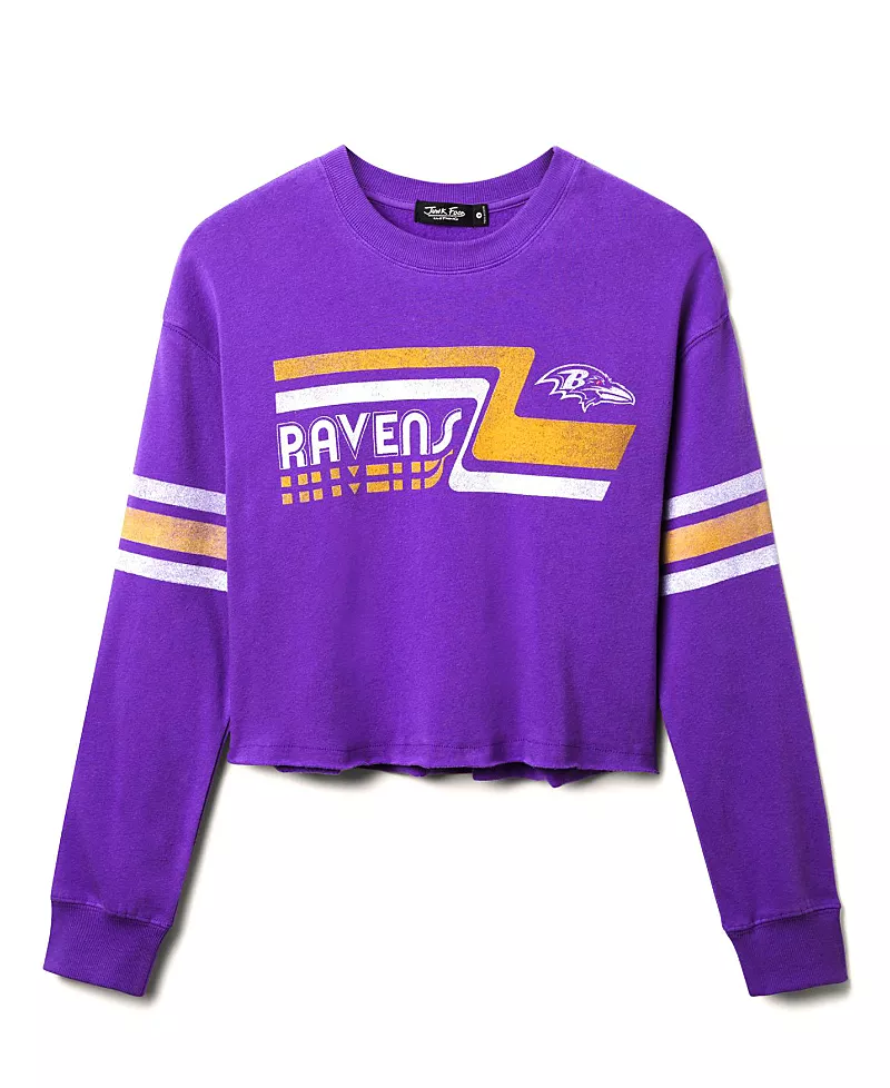Junk Food Clothing Women's Nfl Baltimore Ravens Retro Crop Fleece