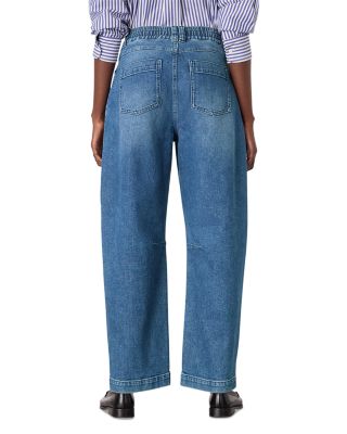 Elasticated Waist Barrel Jean in Denim