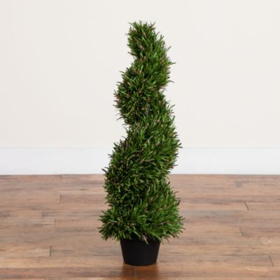 3' UV Resistant Artificial Rosemary Spiral Topiary Tree (Indoor/Outdoor)