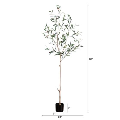 6' Artificial Slim Minimalist Olive Tree
