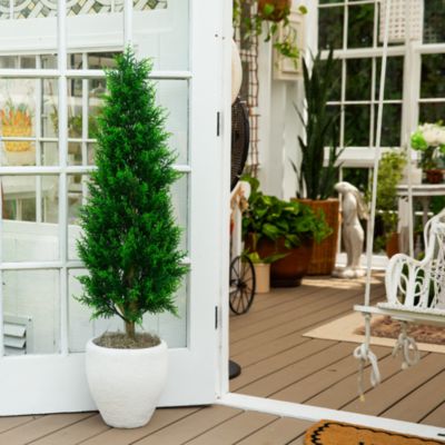 4' UV Resistant Artificial Cypress Tower Tree (Indoor/Outdoor)