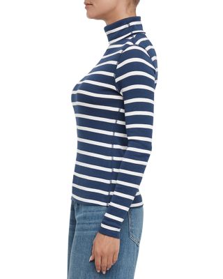 Striped Turtleneck Long Sleeve Tee