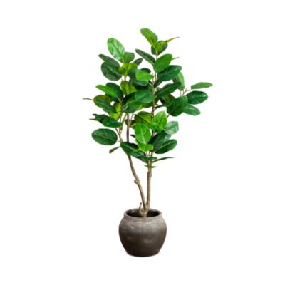4&#39; Artificial Audrey Ficus Tree in Rustic Decorative Planter