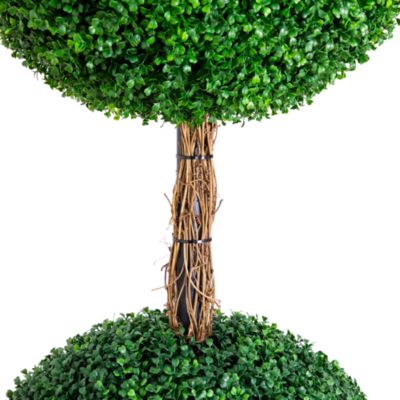 8' UV Resistant Artificial Triple Ball Boxwood Topiary Tree 