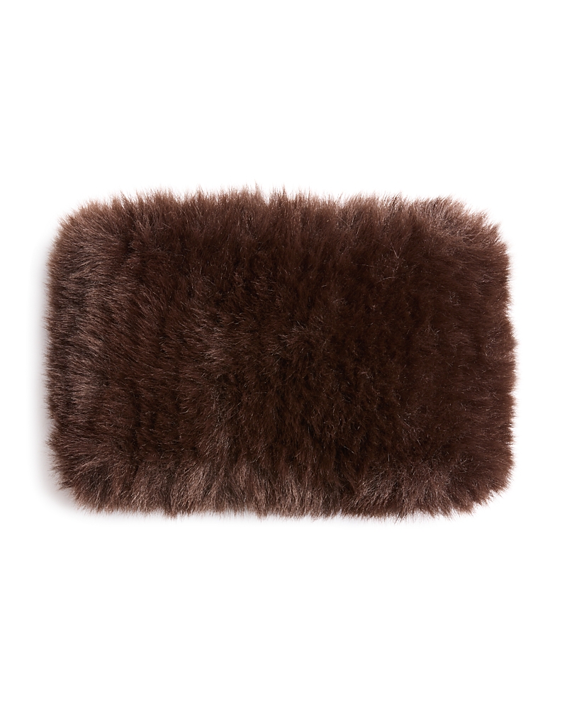 Surell Rex Rabbit Faux Fur Knit Headband In Brown