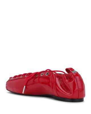 Women's Eyelets Lace Up Ballet Flats