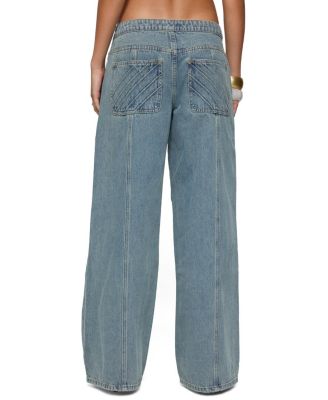  Stitch & Pleat Low Rise Medium Rinse Wash Jeans