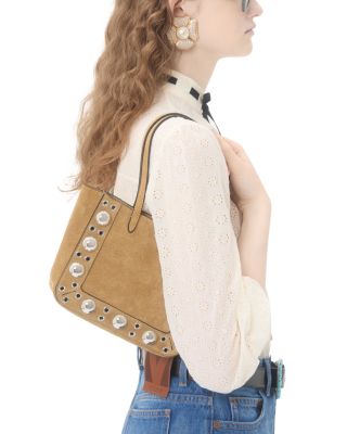 Nellc&ocirc;te Mini VLogo Shopping Tote Bag in Suede