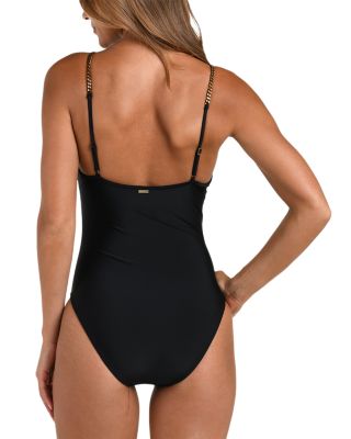 Lilou Patch Leopard V Wire Plunge One Piece Swimsuit
