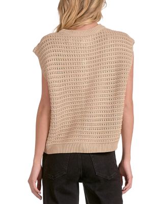 Sleeveless Open Knit Cardigan
