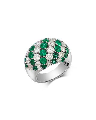 Bloomingdale's Emerald & Diamond Band Ring