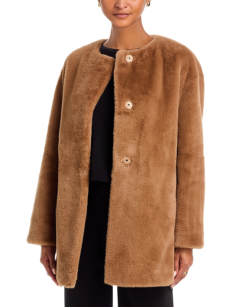 Velvet By Graham & Spencer Marmont Faux Fur Coat In Brown