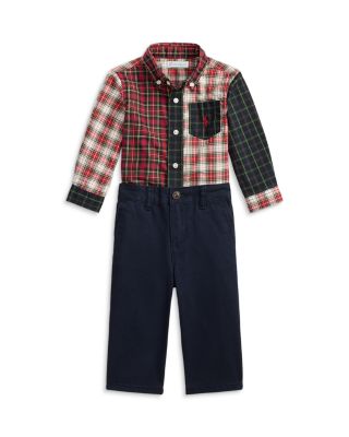 Boys' Plaid Fun Shirt & Stretch Chino Pant Set - Baby