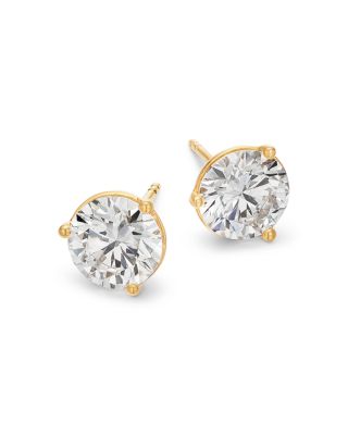 Certified Lab Grown Diamond Stud Earrings in 18K Yellow Gold, 5.0 tcw