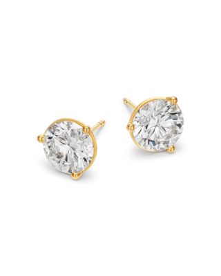 Certified Lab Grown Diamond Stud Earrings in 18K Yellow Gold, 6.0 tcw