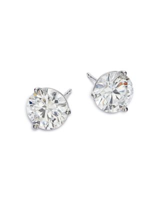 Certified Lab Grown Diamond Stud Earrings in 18K White Gold, 6.0 tcw