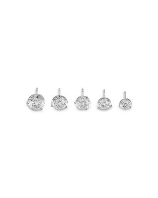 Certified Lab Grown Diamond Martini Set Stud Earrings in 18K White Gold, 2.0-6.0 tcw