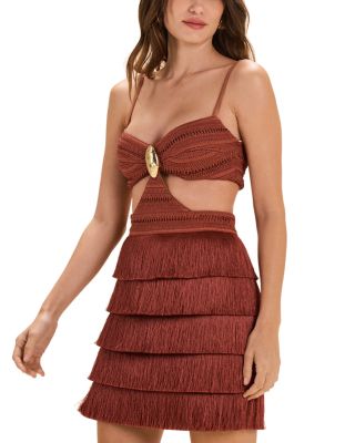 Amethyst Fringe Mini Dress